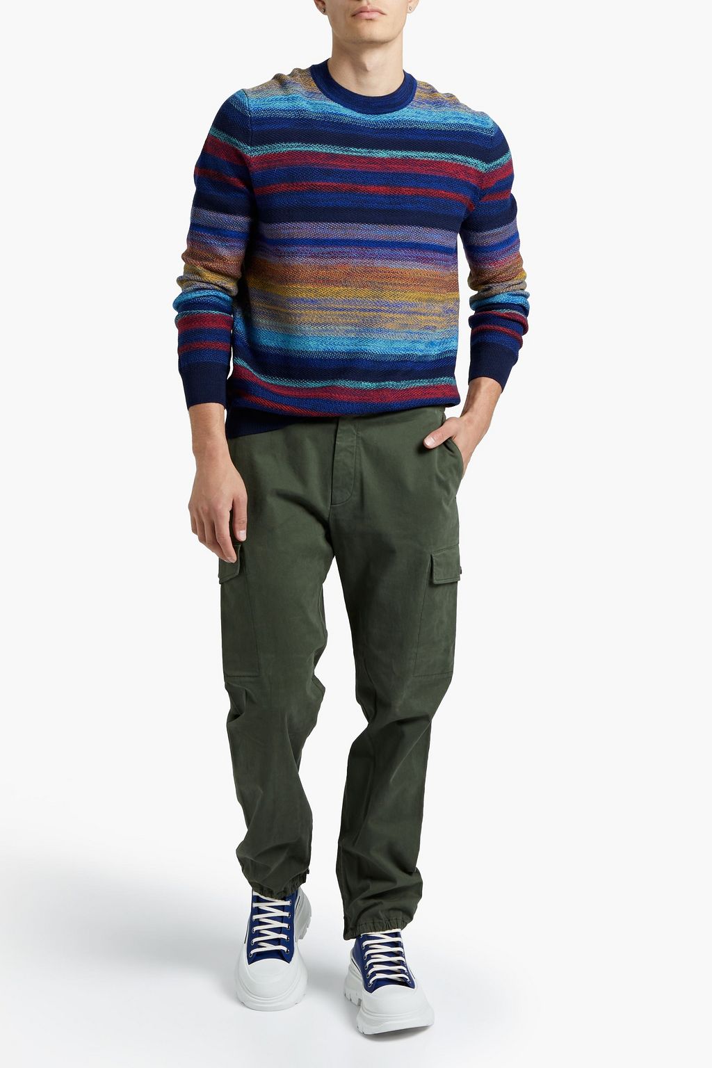MISSONI Striped jacquard-knit wool-blend sweater
