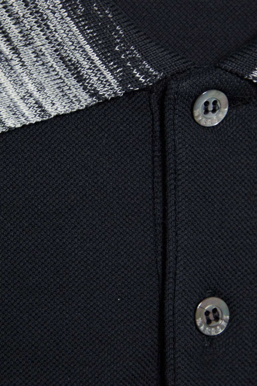 MISSONI Embroidered space dye-trimmed cotton-piqué polo shirt