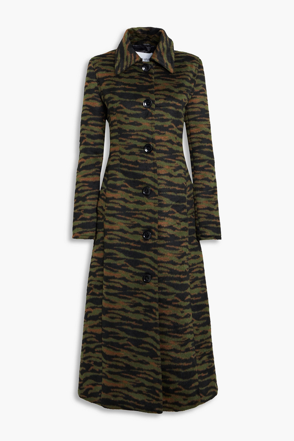 STAND STUDIO DONATELLA ZEBRA-PRINT BRUSHED-FELT COAT,3074457345631097162