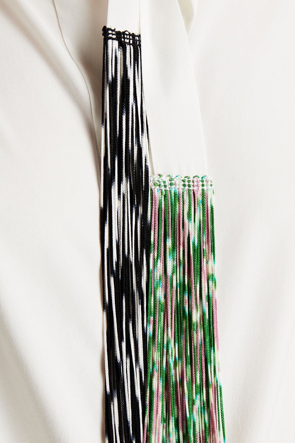 MISSONI Fringed stretch-silk shirt
