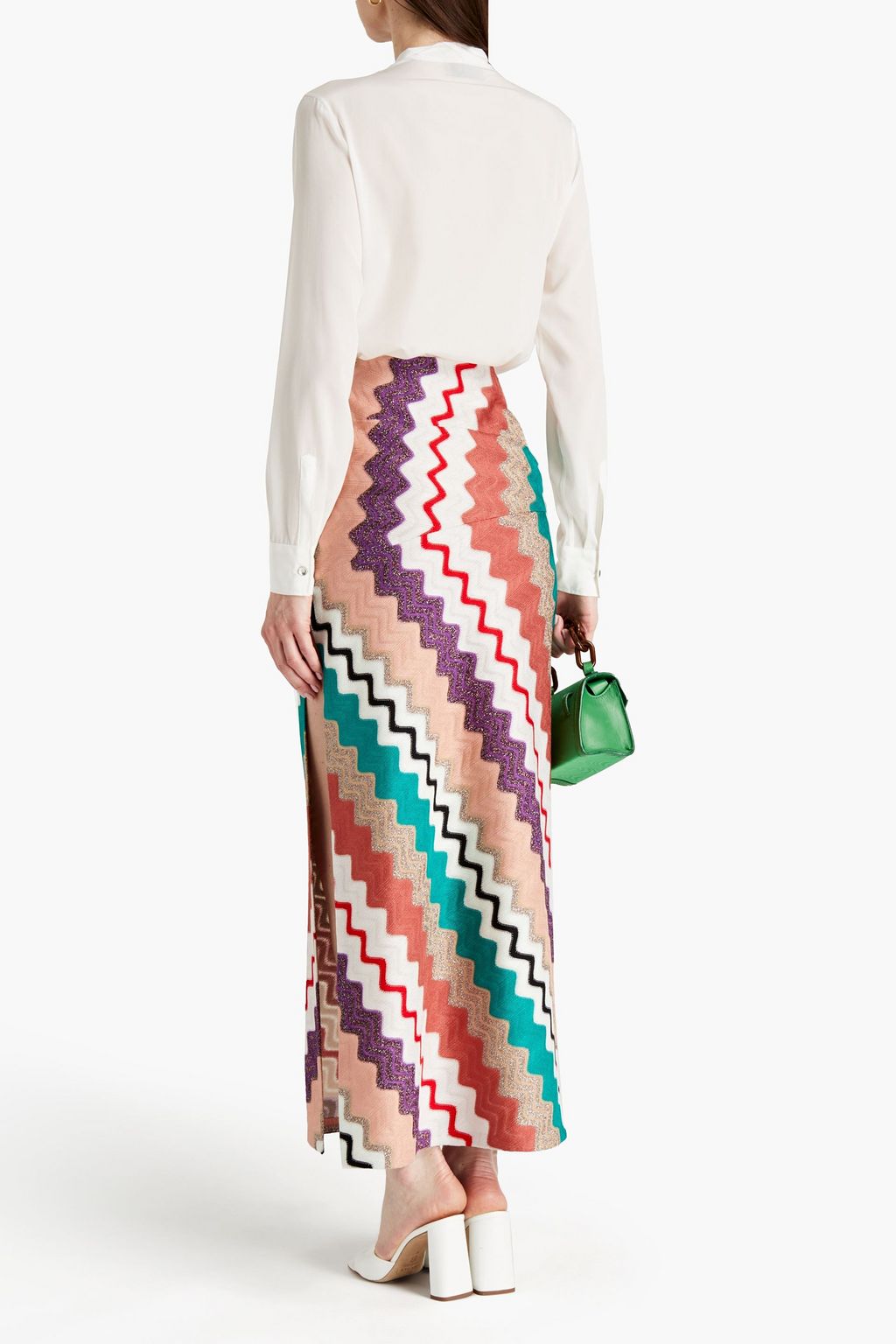 MISSONI Fringed stretch-silk shirt