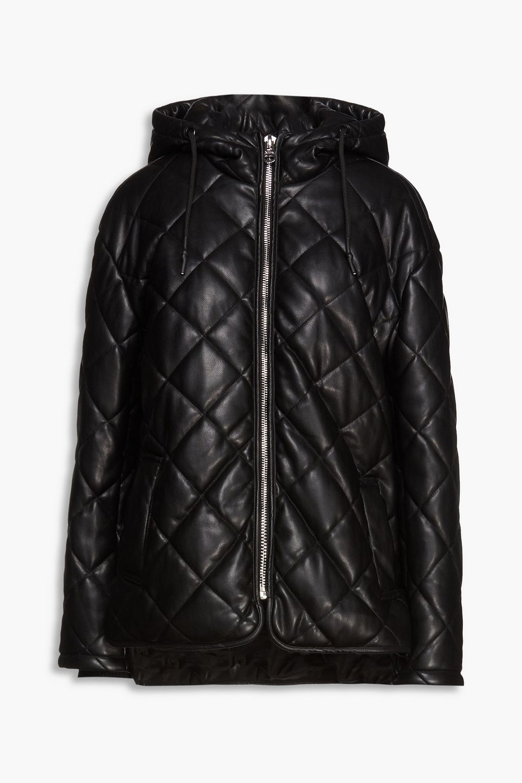 Quilted faux leather discount jacket