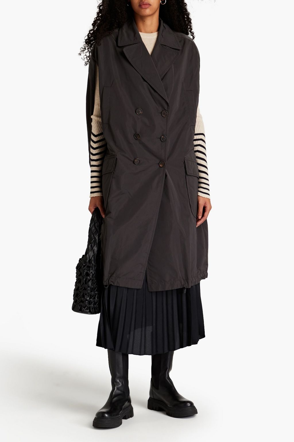 BRUNELLO CUCINELLI Doppelreihige Oversized-Weste aus Shell