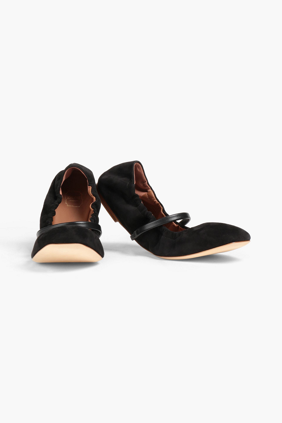 Malone Souliers Cher Suede And Leather Ballet Flats