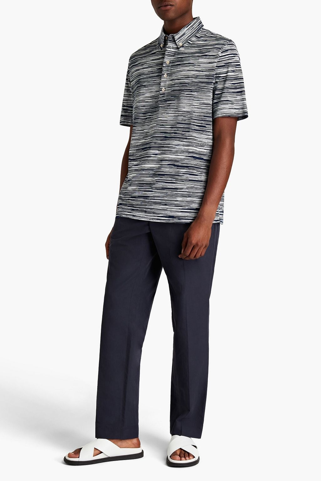 MISSONI Space-dyed cotton-jersey polo shirt