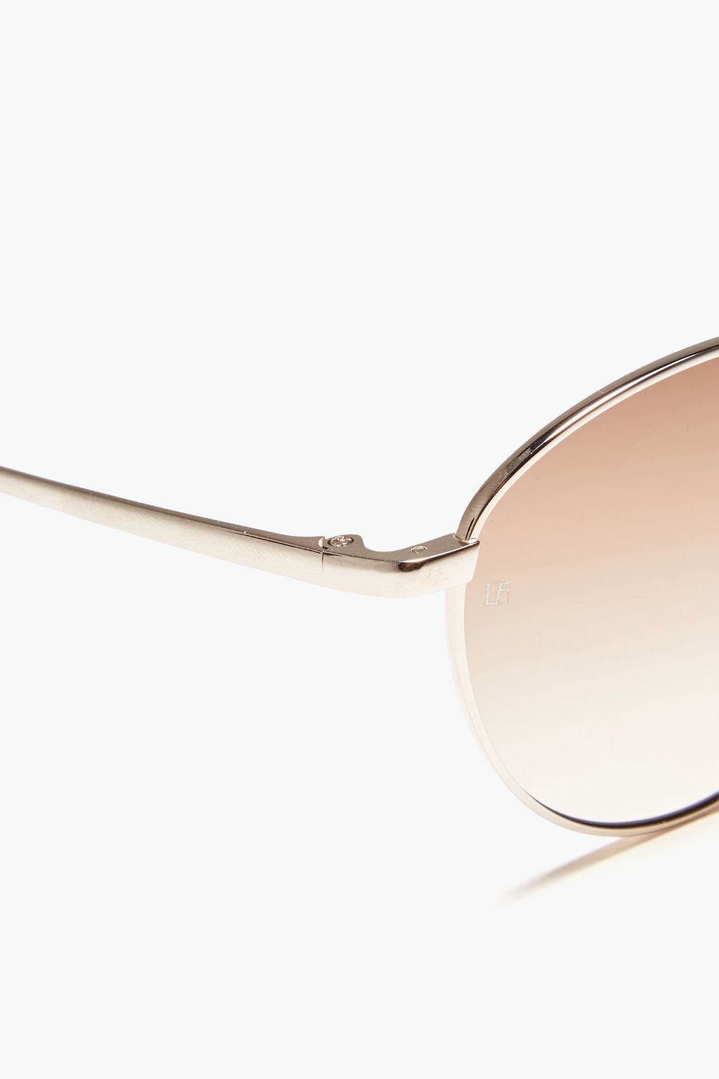 LINDA FARROW Aviator-style silver-tone and titanium sunglasses