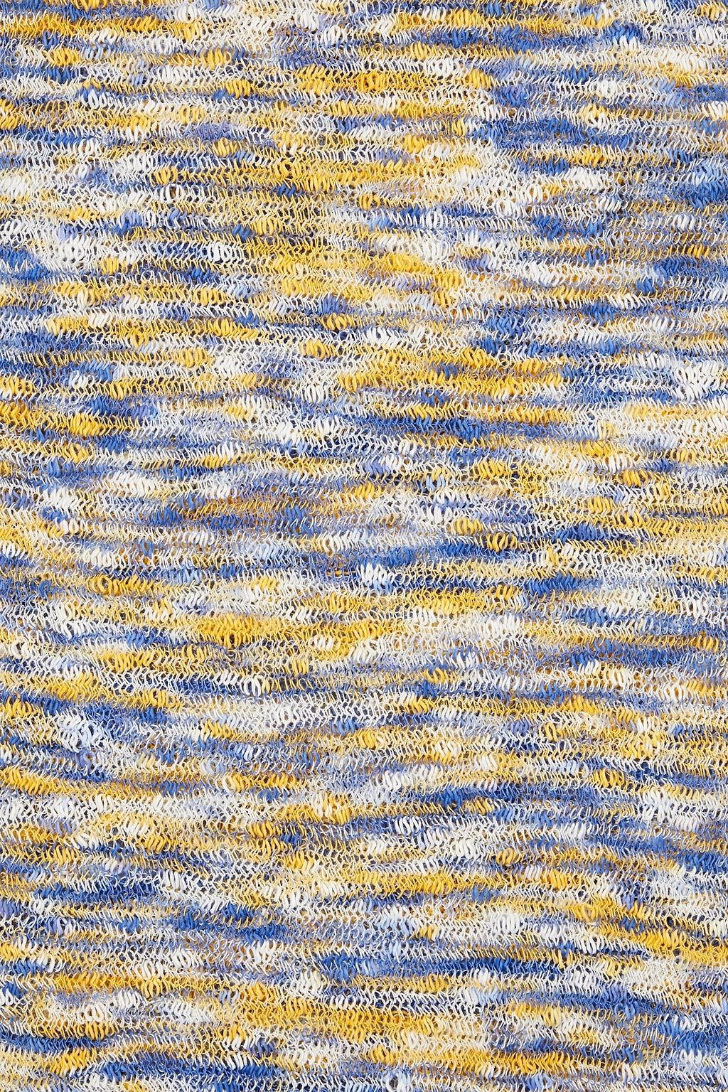 MISSONI Space-dyed crochet-knit cotton scarf