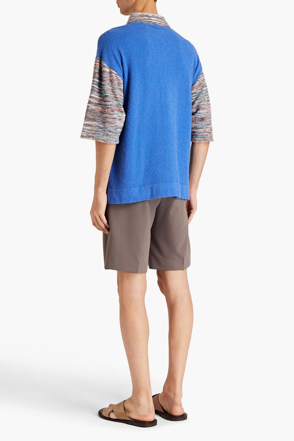 MISSONI Paneled mélange bouclé polo shirt