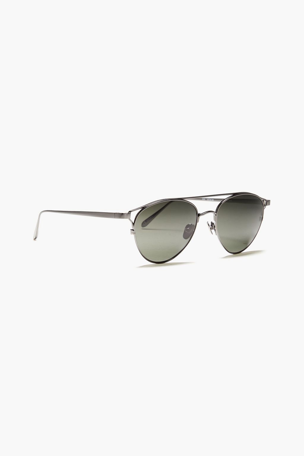 LINDA FARROW Aviator-style gunmetal-tone and titanium sunglasses