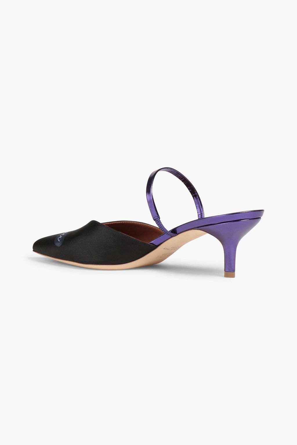 MALONE SOULIERS Marla leather-trimmed embroidered jacquard pumps