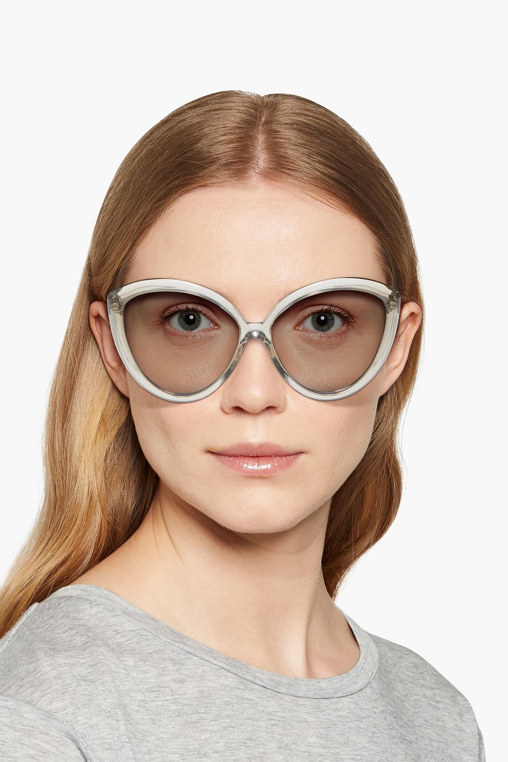 LINDA FARROW Oversized cat-eye acetate sunglasses
