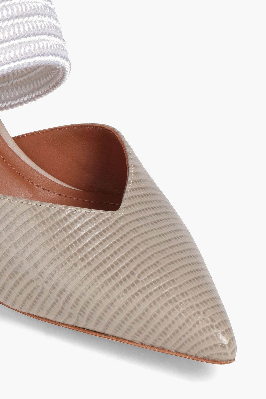 MALONE SOULIERS Masie 45 Pumps aus geflochtener Kordel und Leder mit Eidechseneffekt