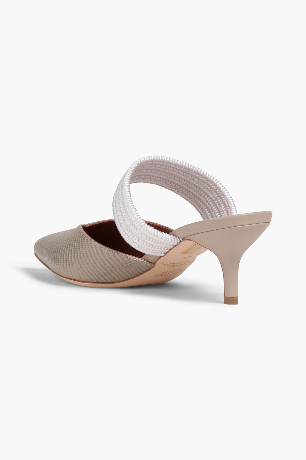 MALONE SOULIERS Masie 45 Pumps aus geflochtener Kordel und Leder mit Eidechseneffekt