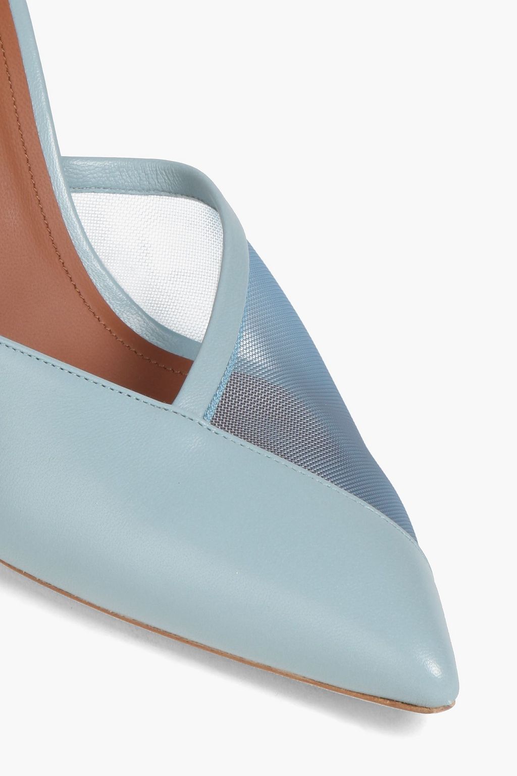 MALONE SOULIERS Vita mesh-paneled leather pumps