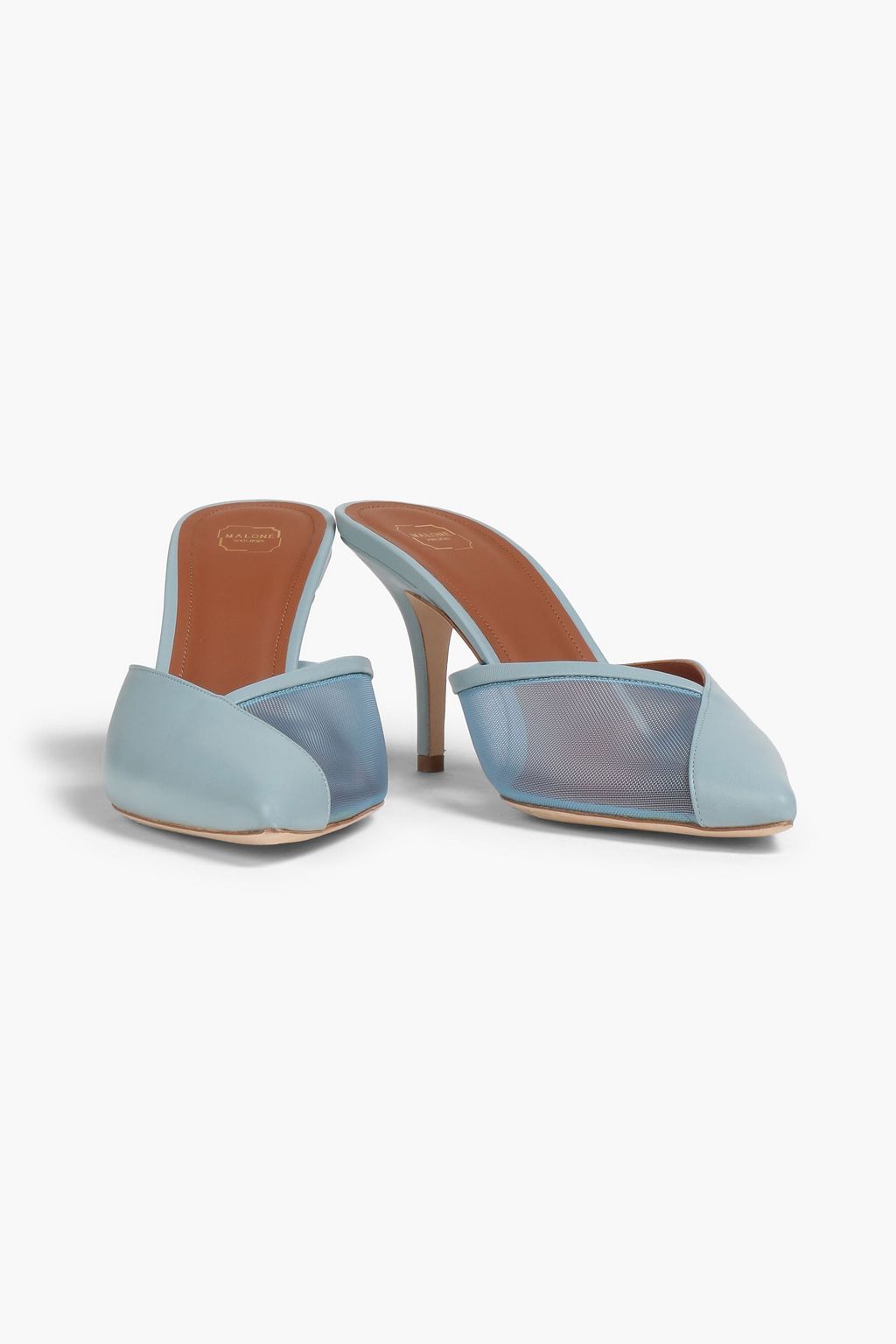 MALONE SOULIERS Vita mesh-paneled leather pumps