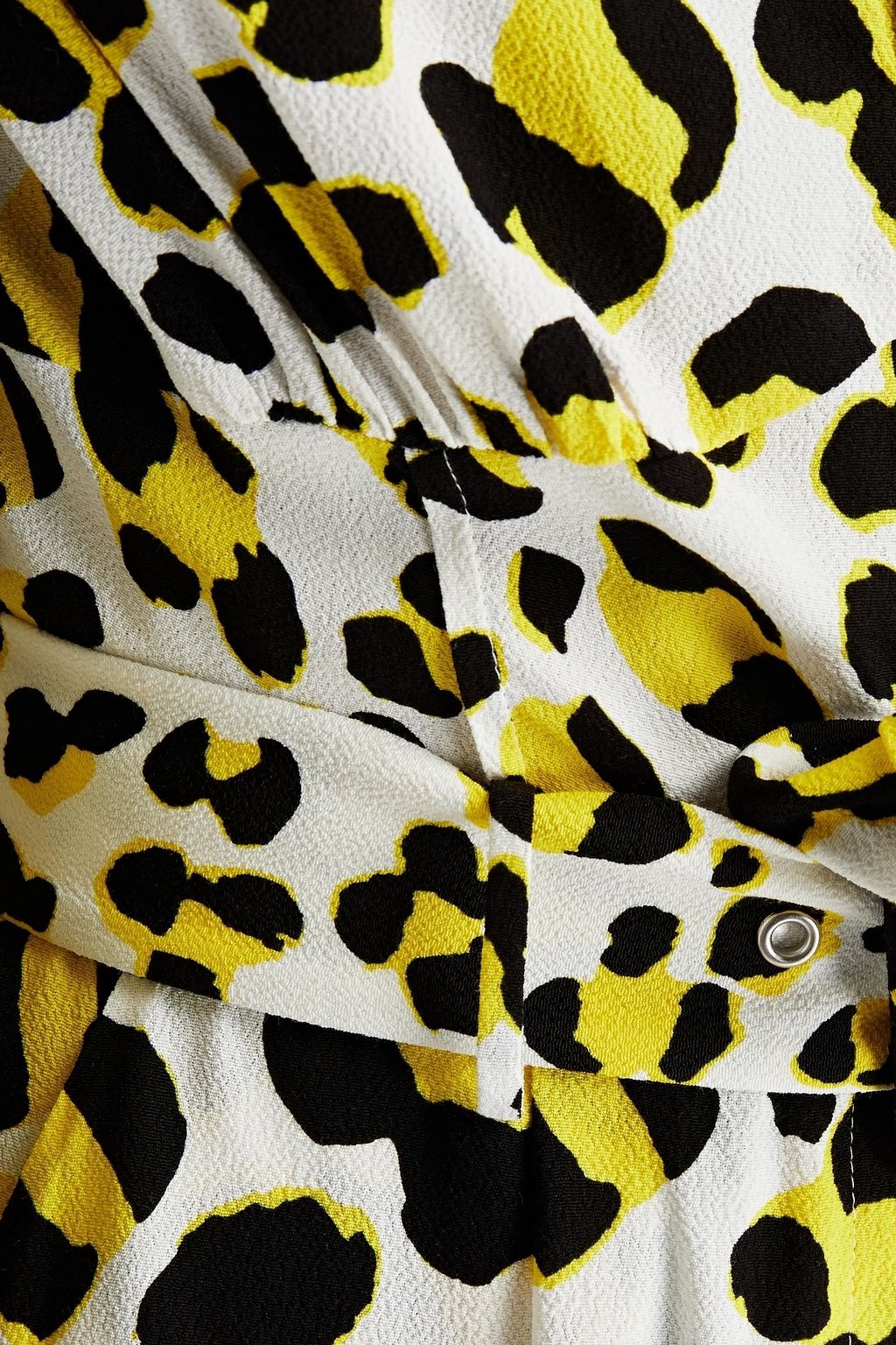 DIANE VON FURSTENBERG Susanna cold-shoulder leopard-print crepe playsuit