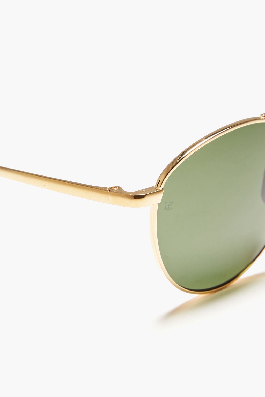 LINDA FARROW Aviator-style gold-tone and titanium sunglasses