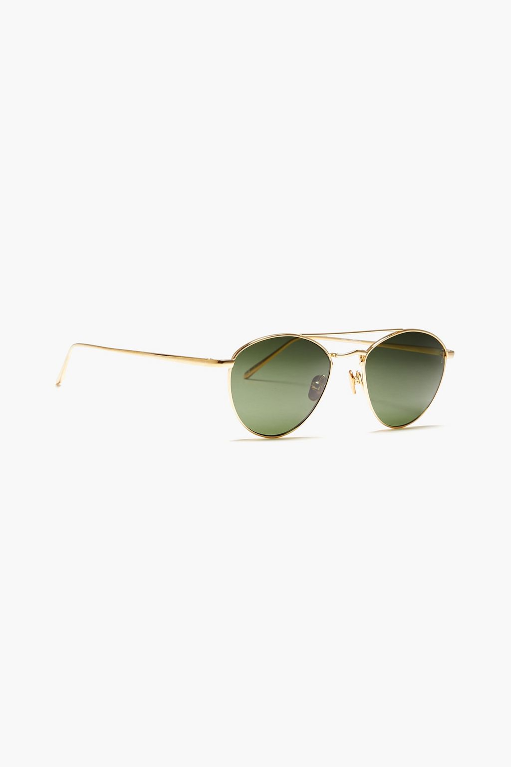 LINDA FARROW Aviator-style gold-tone and titanium sunglasses