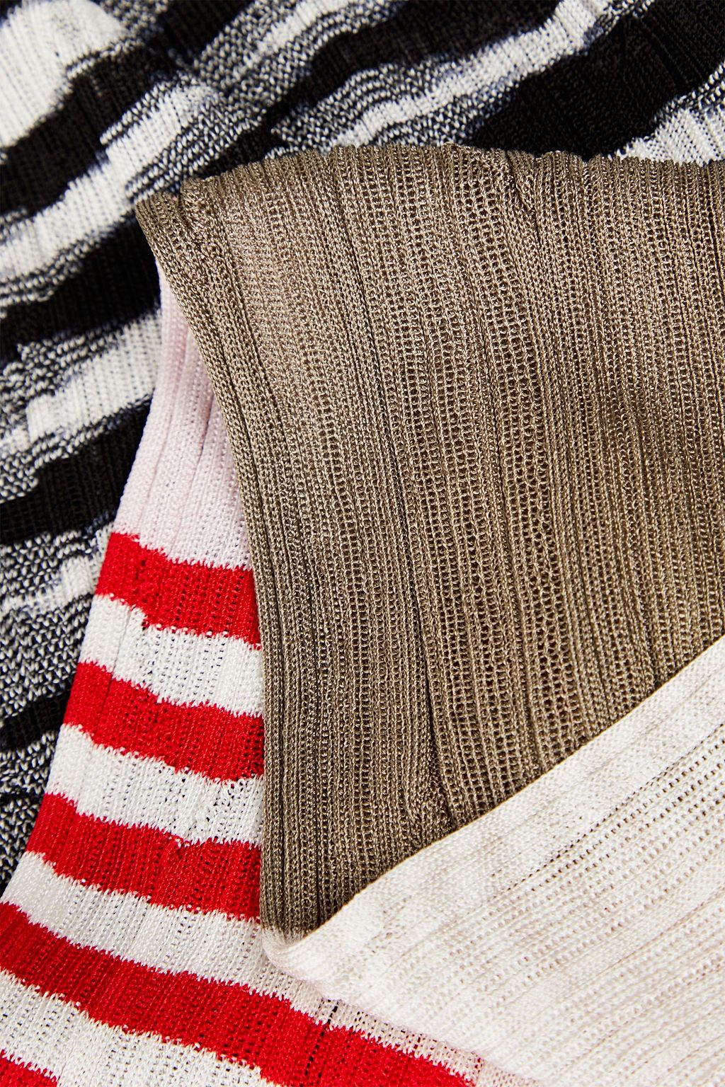 MISSONI Striped crochet-knit scarf