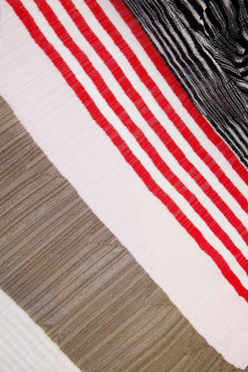 MISSONI Striped crochet-knit scarf
