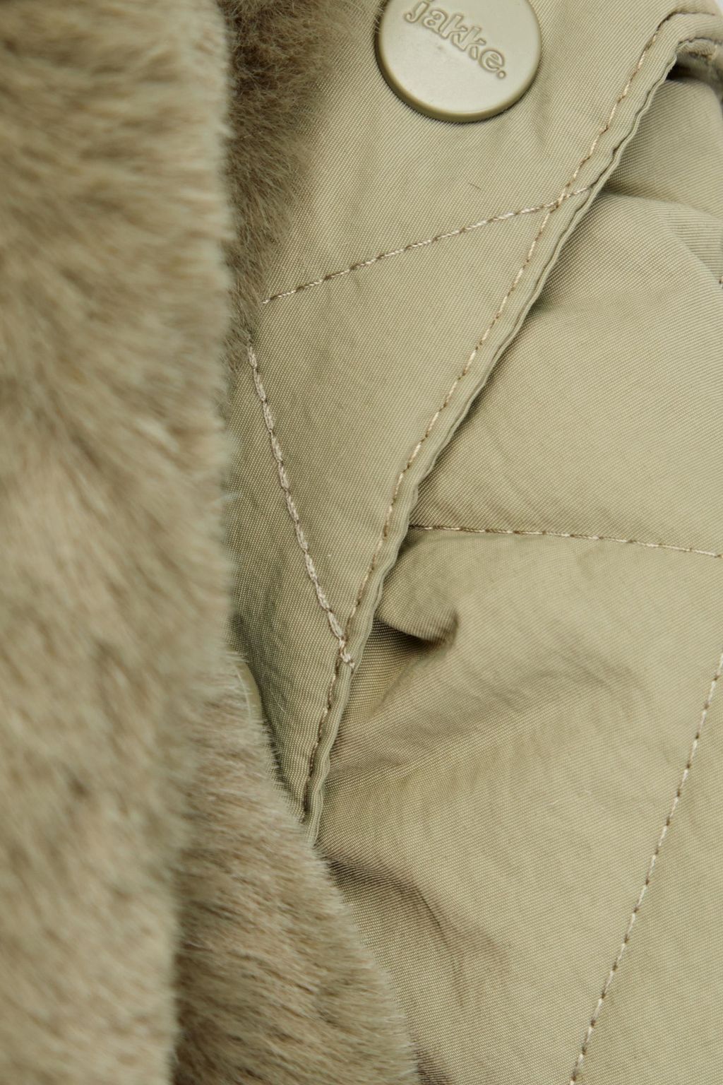 JAKKE. Kathy quilted shell-paneled faux fur coat