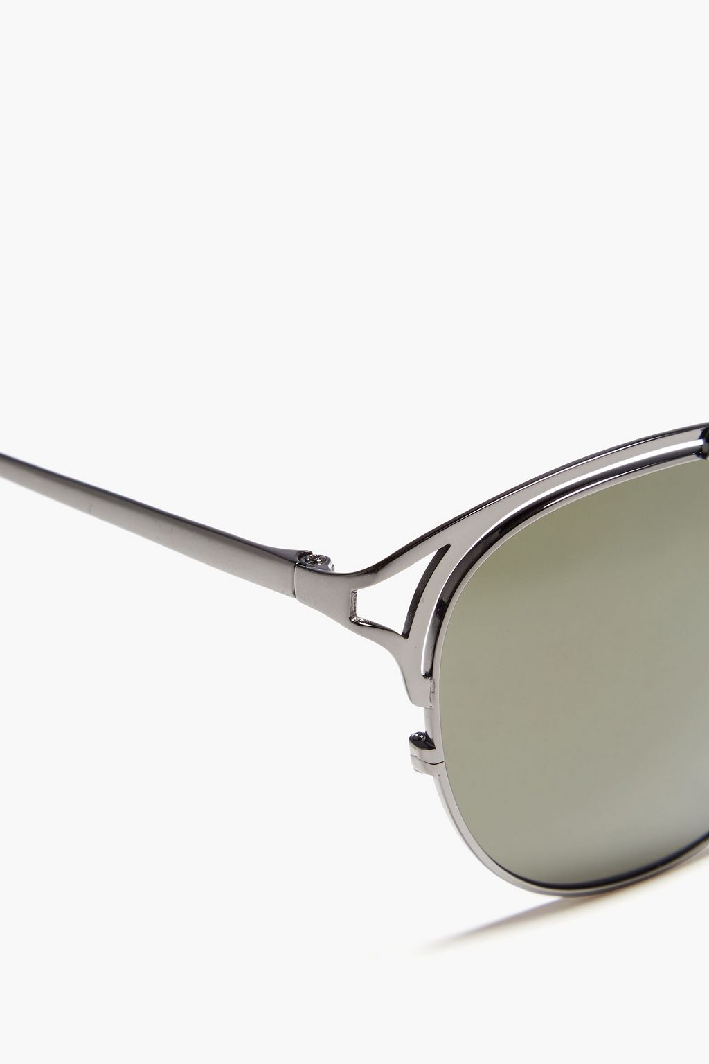 LINDA FARROW Aviator-style gunmetal-tone and titanium sunglasses