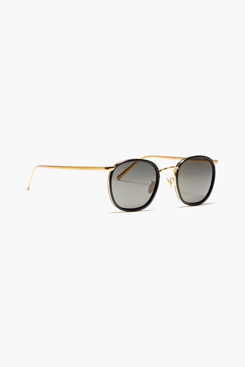 LINDA FARROW Square-frame gold-tone and titanium sunglasses