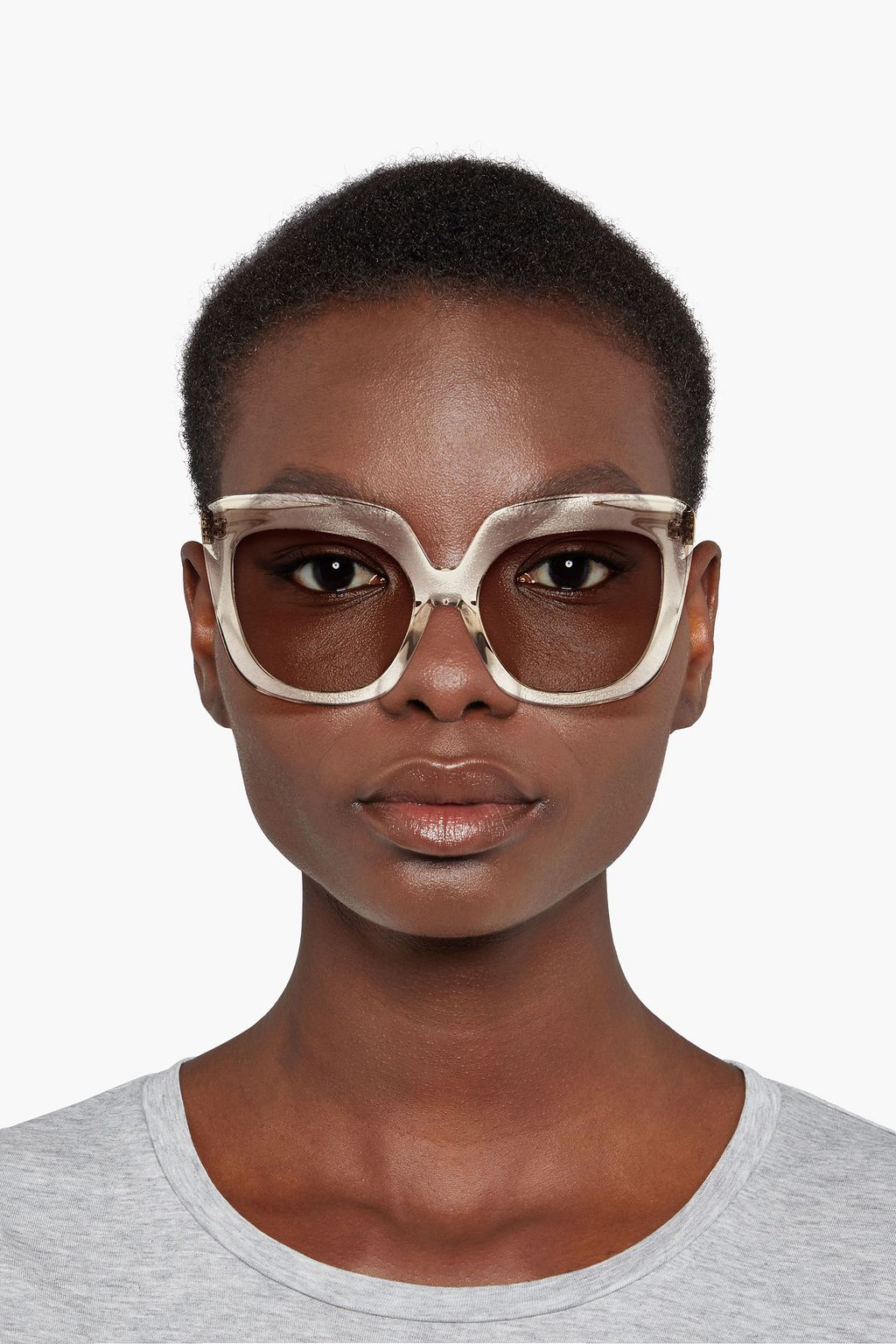 LINDA FARROW Square-frame acetate sunglasses