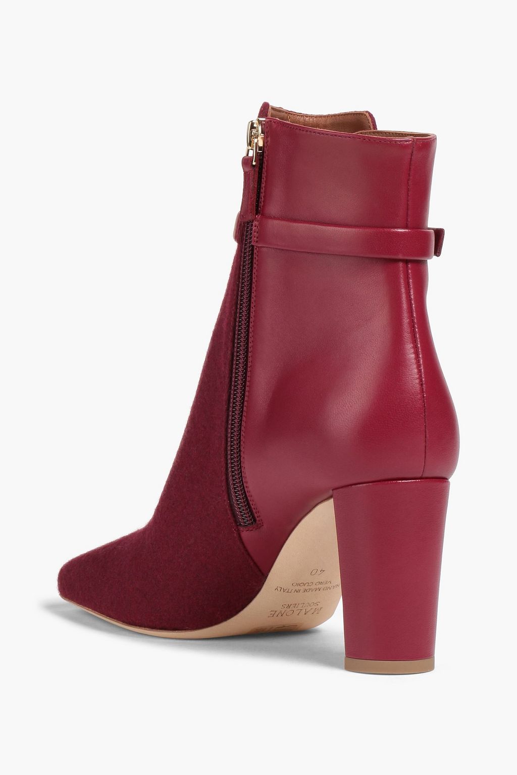 MALONE SOULIERS Kris leather and felt ankle boots