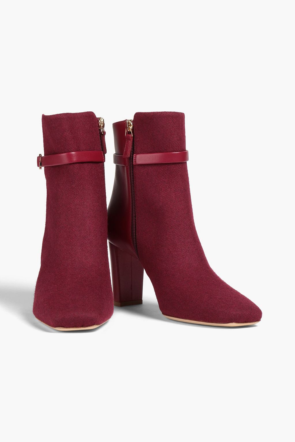 MALONE SOULIERS Kris leather and felt ankle boots