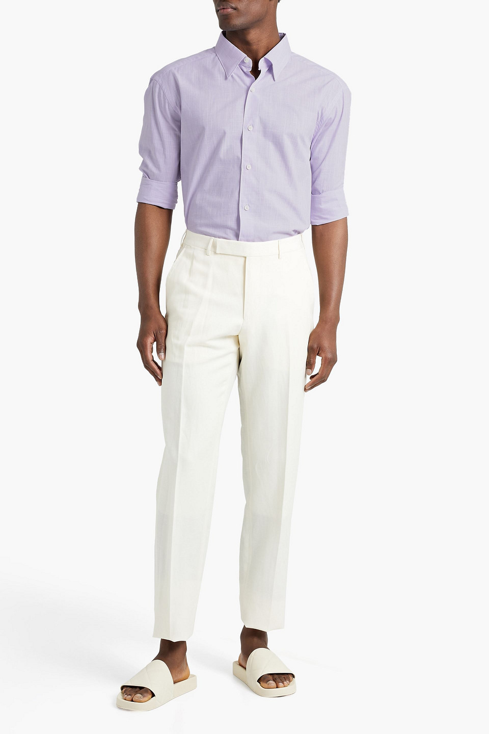 Ermenegildo Zegna Man Oxford Shirt In Purple