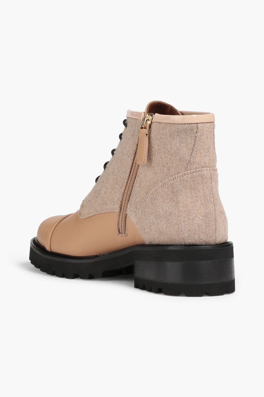 MALONE SOULIERS Bell ツイード&レザー コンバットブーツ