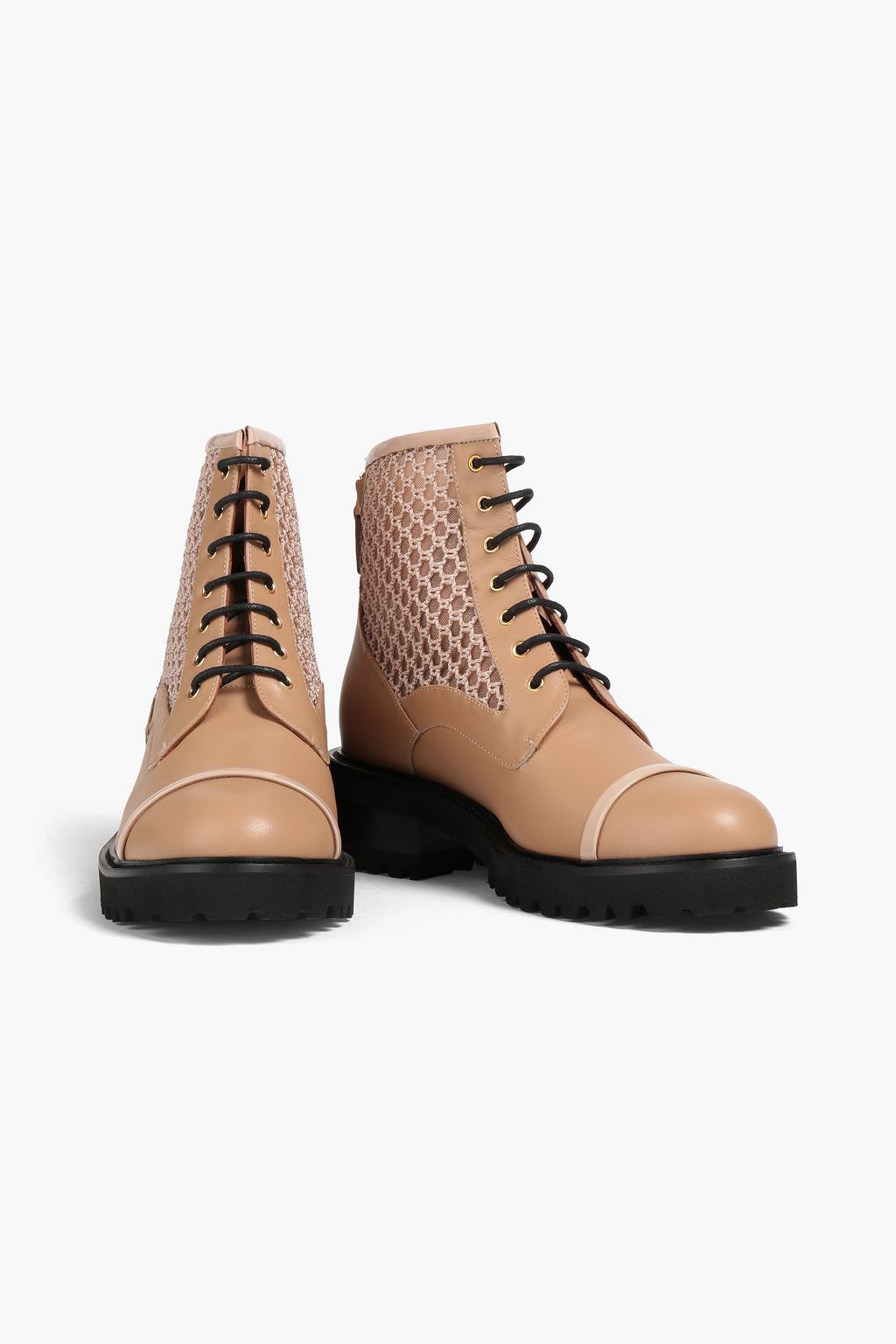MALONE SOULIERS Bryce メッシュ&レザー コンバットブーツ