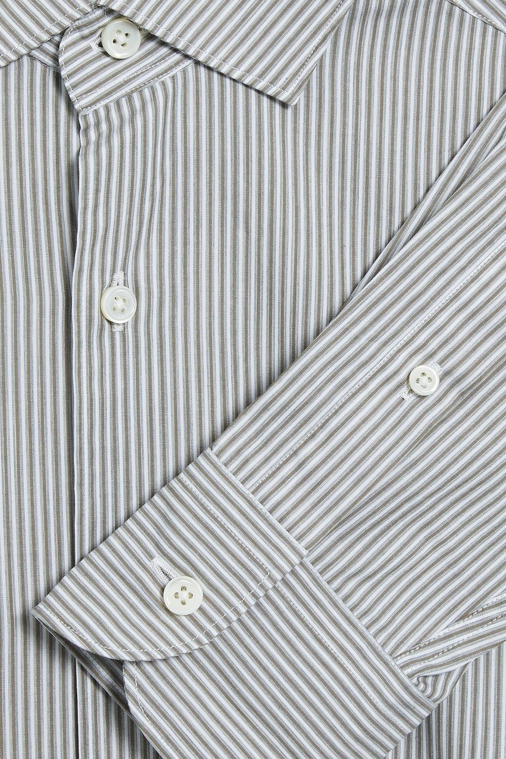 ZEGNA Striped cotton-poplin shirt