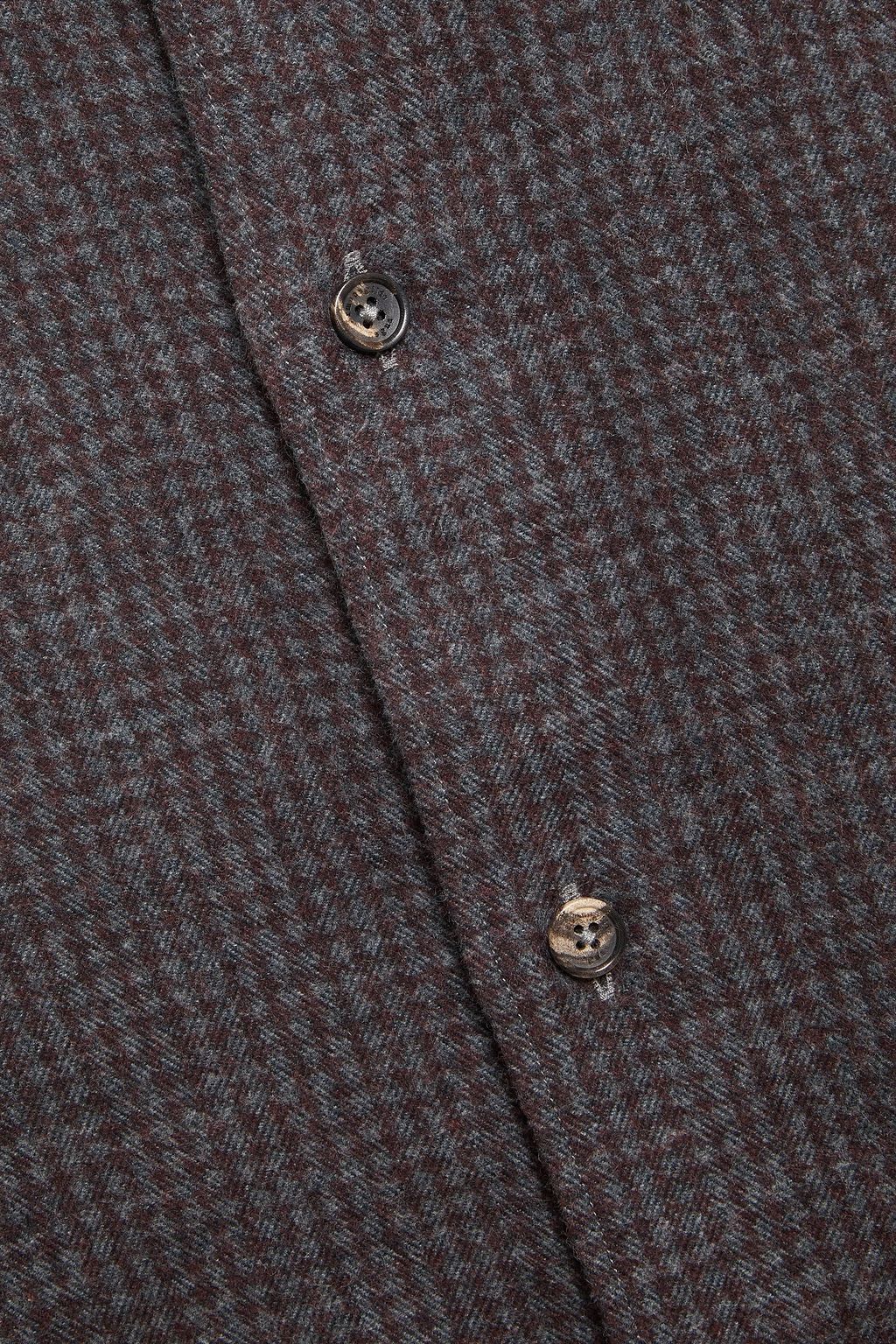 ZEGNA Checked herringbone cotton-flannel shirt