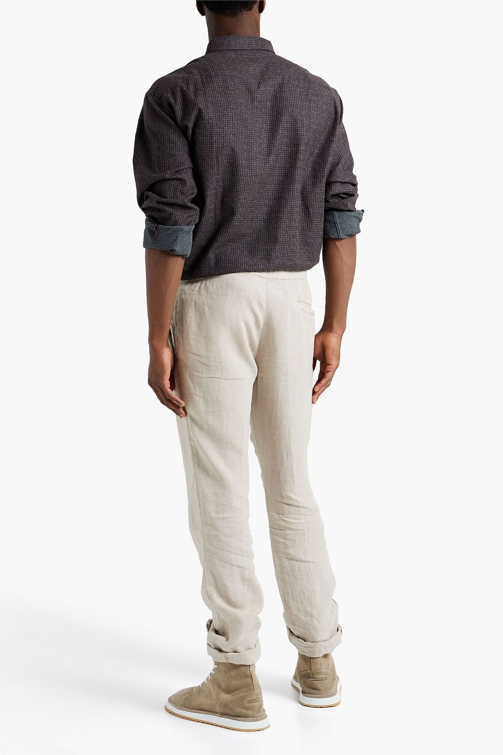 ZEGNA Checked herringbone cotton-flannel shirt