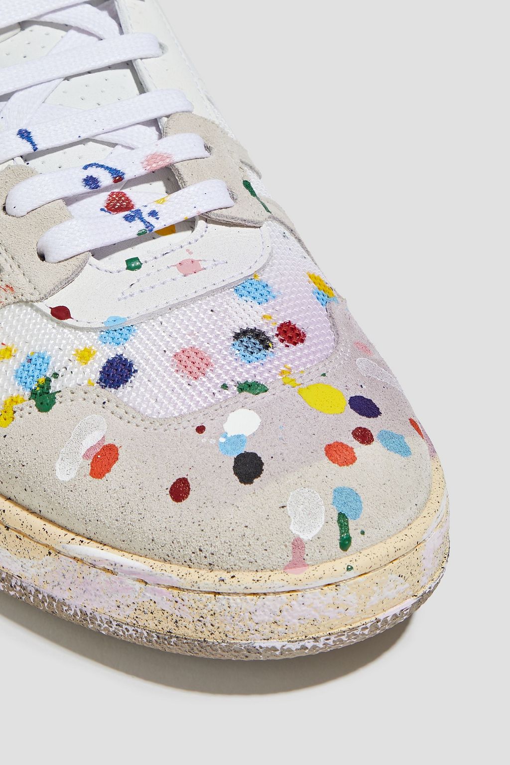 GALLERY DEPT. X LANVIN Painted suede-trimmed mesh and leather sneakers