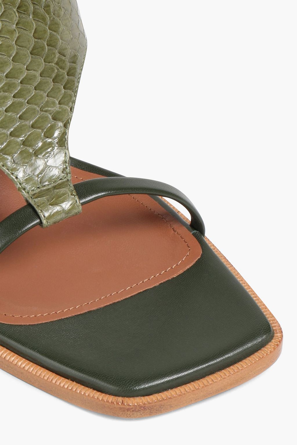 MALONE SOULIERS Didi leather-trimmed elaphe sandals
