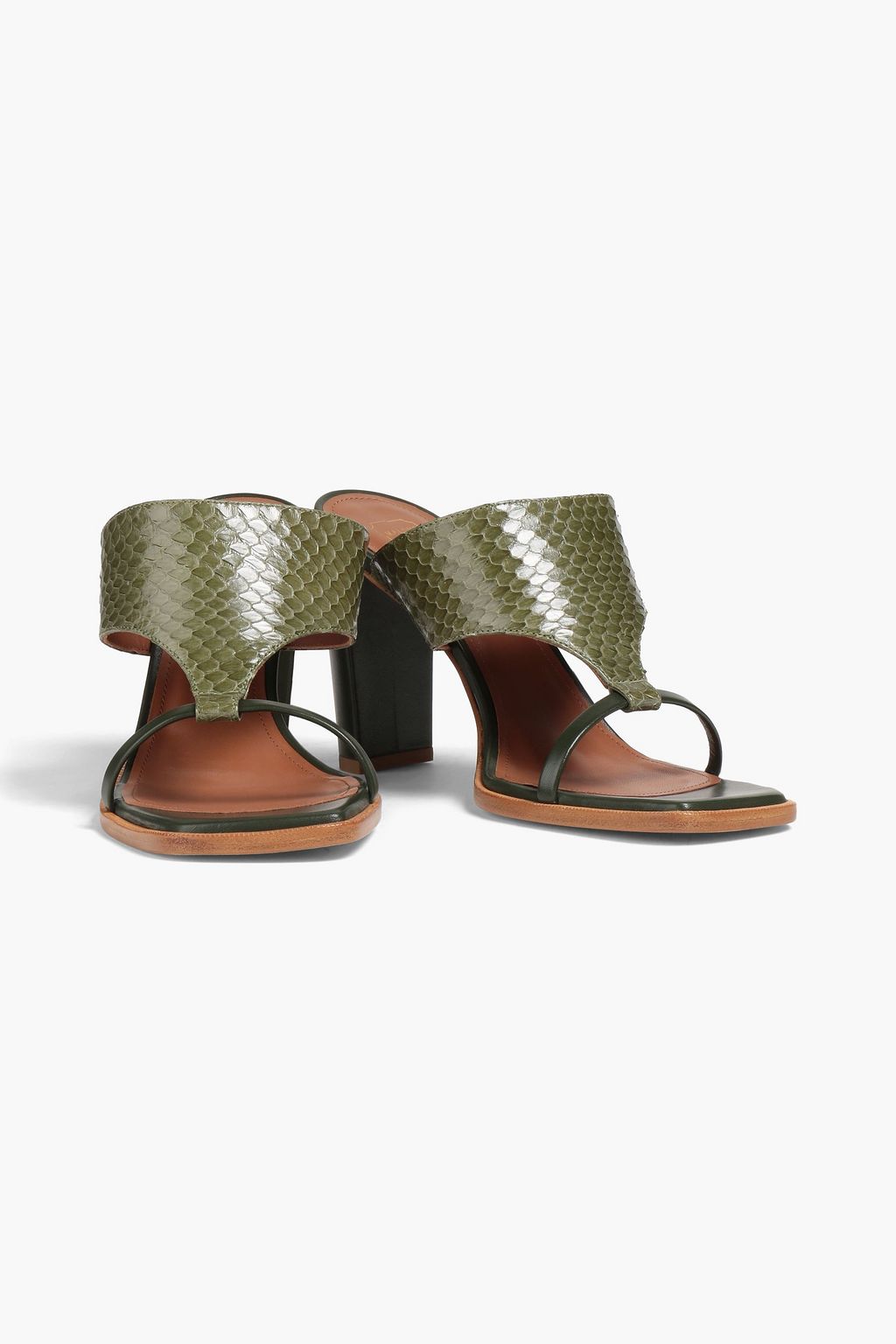 MALONE SOULIERS Didi leather-trimmed elaphe sandals