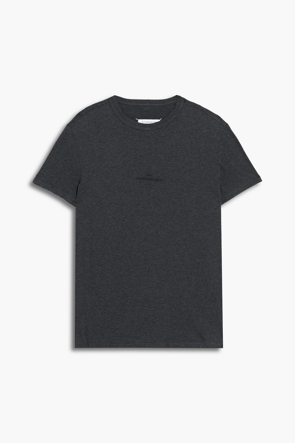 Maison Margiela - Embroidered mélange cotton-jersey T-shirt - Gray - IT 46