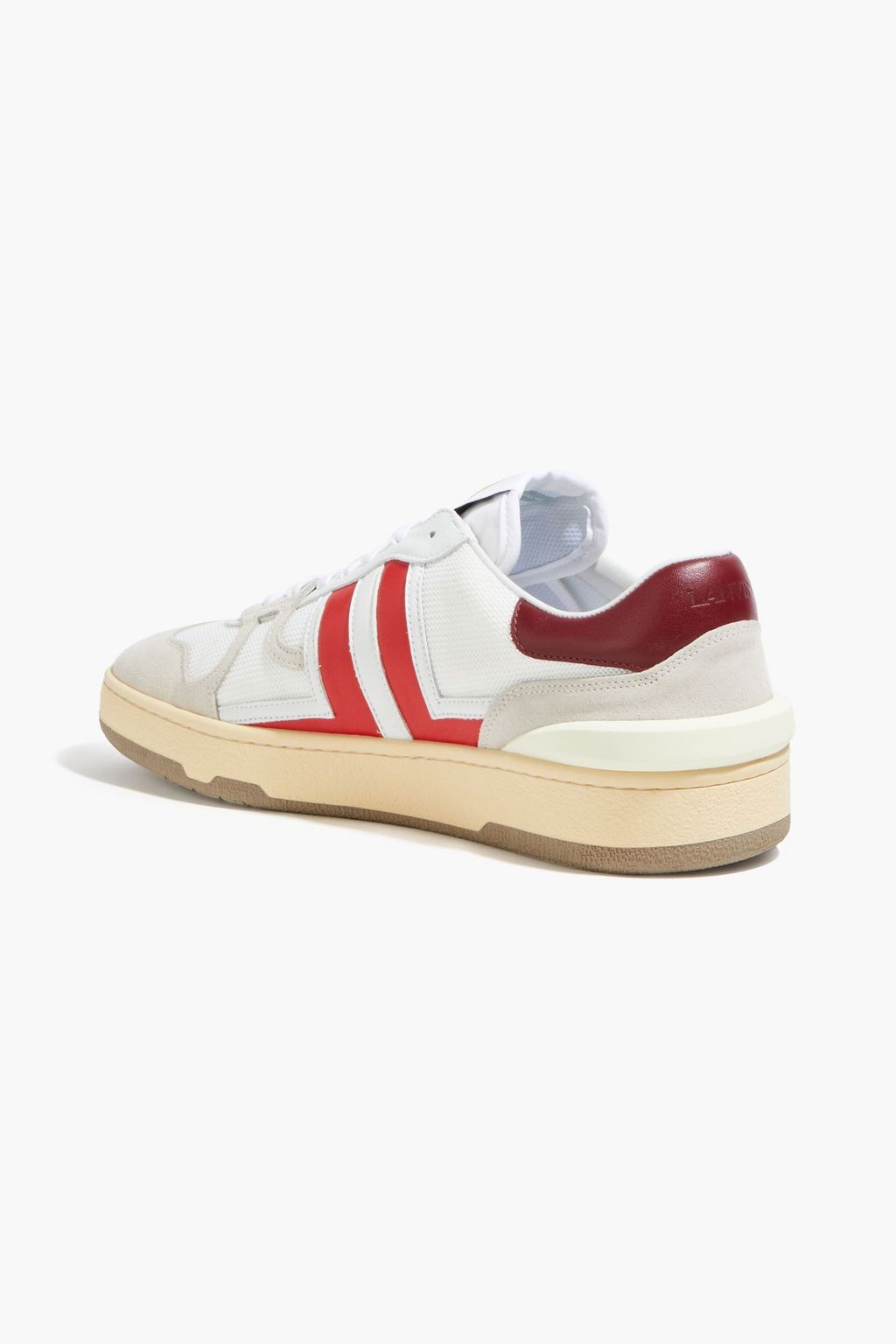 LANVIN Suede-trimmed mesh and leather sneakers