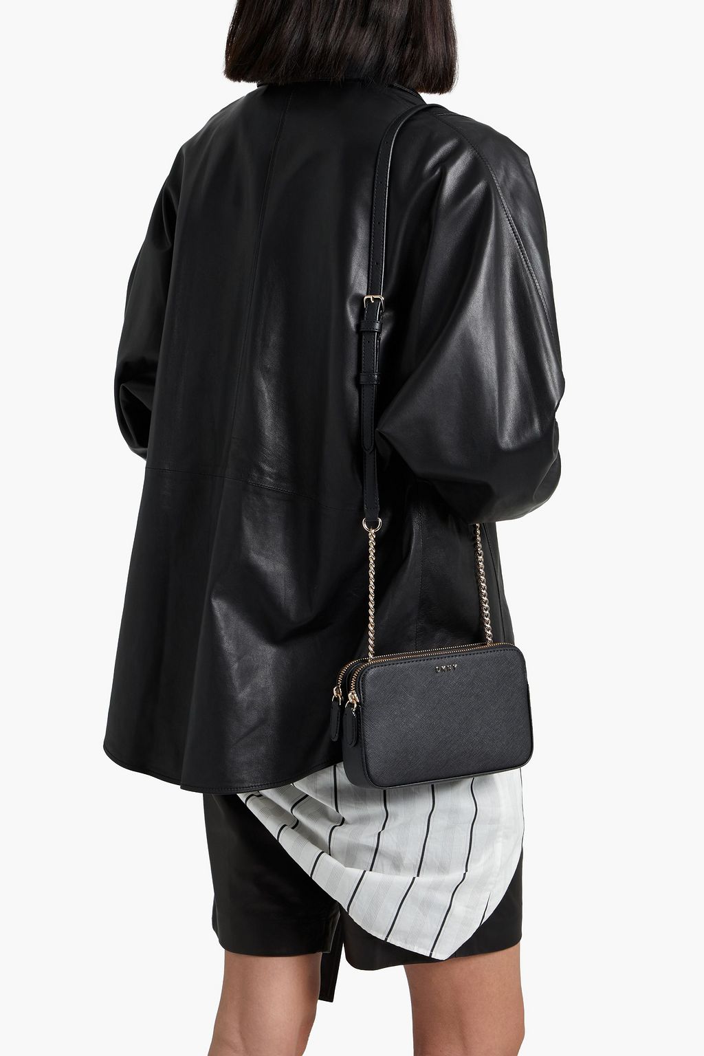 DKNY Veronica faux textured-leather shoulder bag