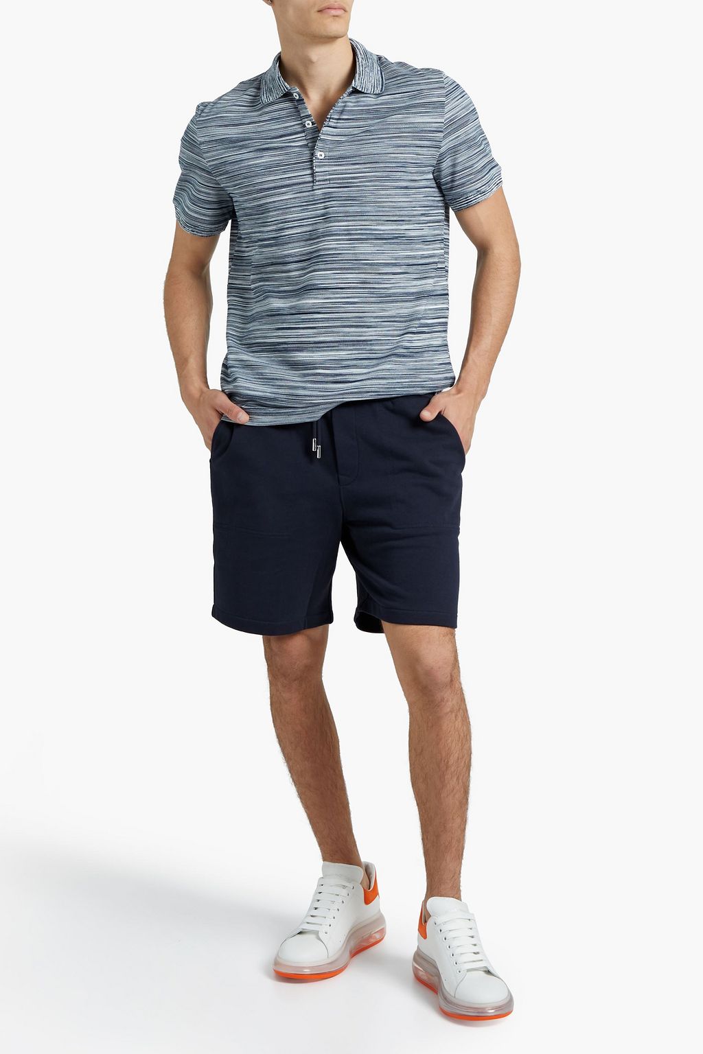 MISSONI Space-dyed cotton-piqué polo shirt