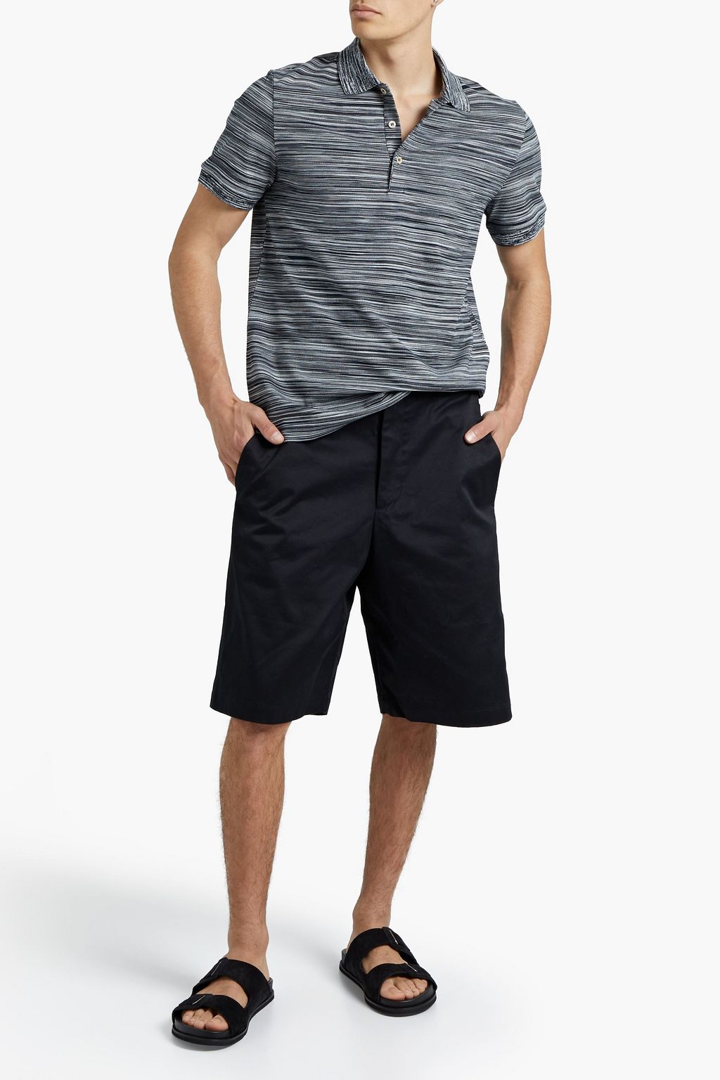 MISSONI Space-dyed cotton-piqué polo shirt