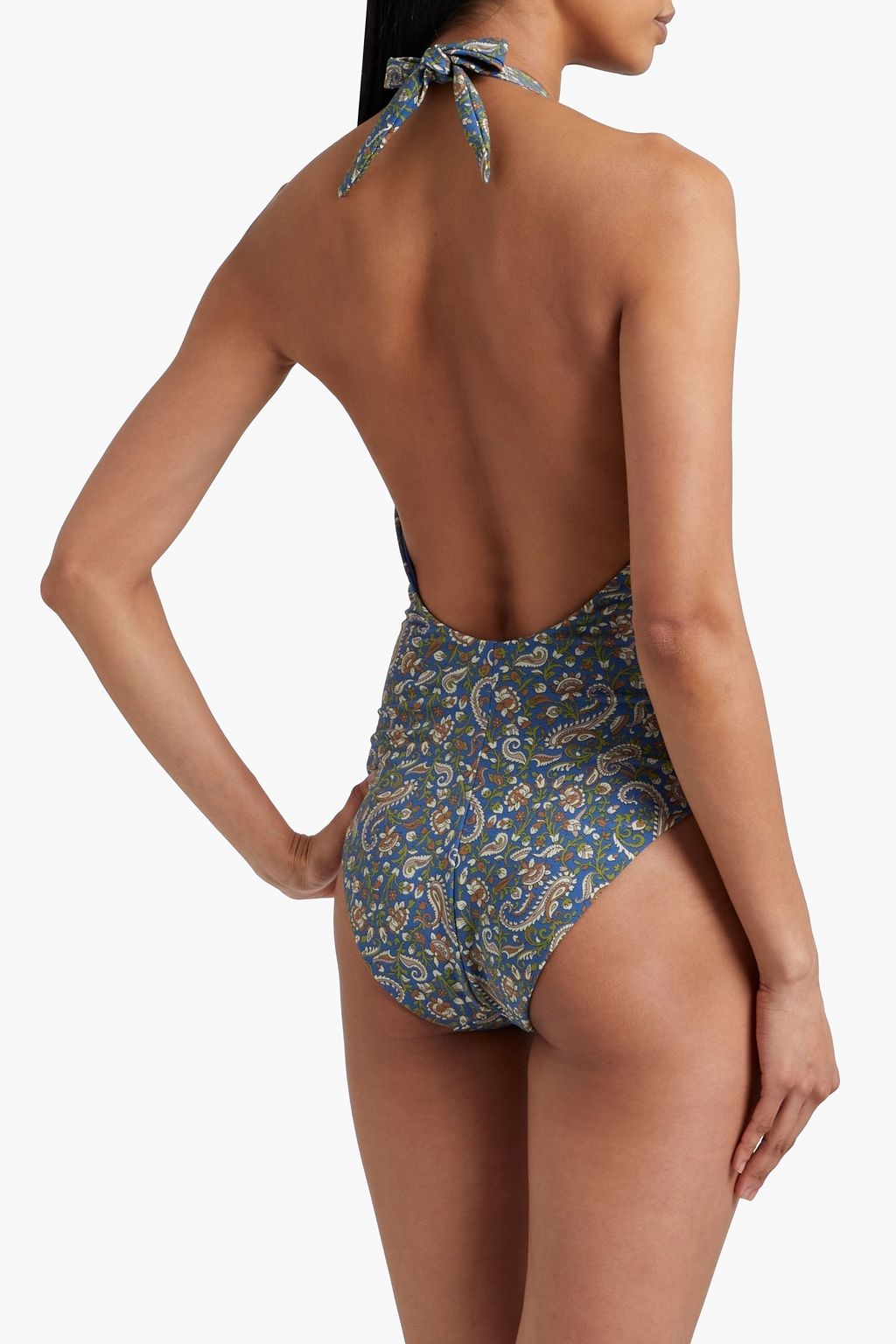 VERONICA BEARD Salis printed halterneck swimsuit