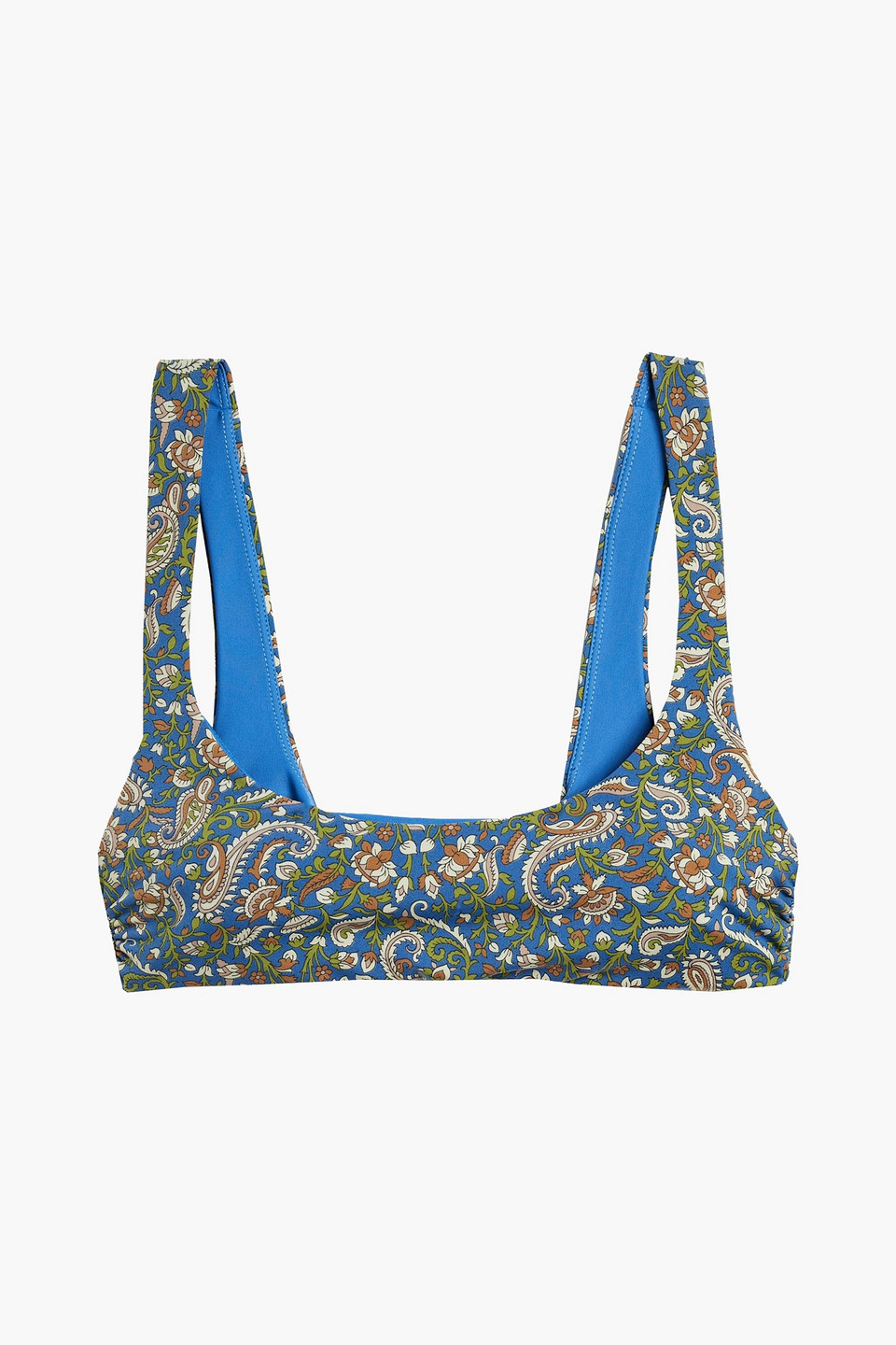 Veronica Beard Celeste Printed Bikini Top In Cobalt Blue