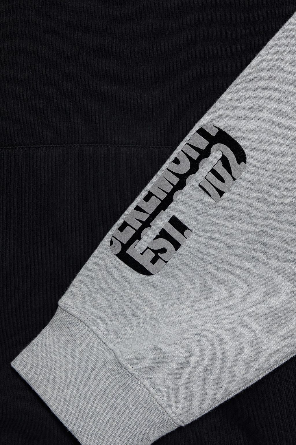 OPENING CEREMONY Flocked two-tone cotton-fleece hoodie