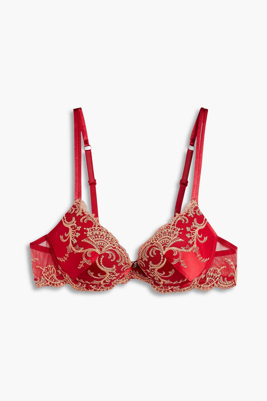 Splendeur Soie Silk Half Cup Bra in Rouge - For Her from The Luxe