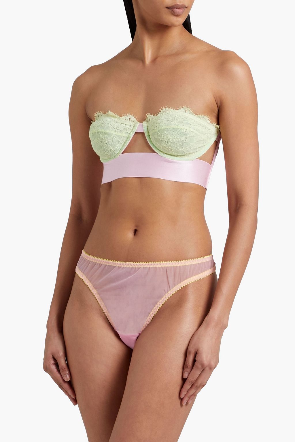 DORA LARSEN Abbie tulle mid-rise thong