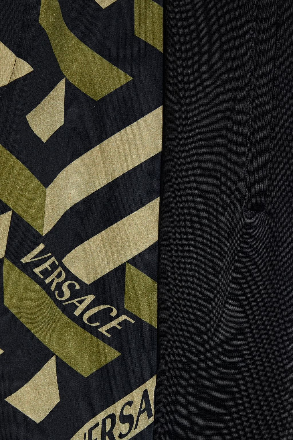 VERSACE Jacquard-trimmed printed fleece sweatpants